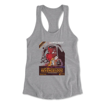 Cat Wars - Revenge Of The Dog Womens Racerback Tank in Heather Grey color